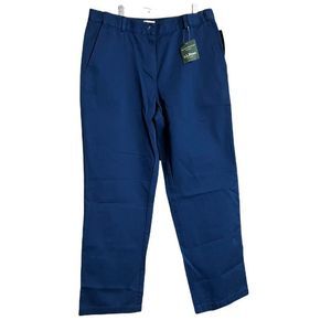 LL Bean Blue Wrinkle-Free Bayside Pants, Classic Fit Hidden Comfort Waist Sz 8P